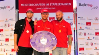 Thomas Kirsten aus Dresden siegt bei der Deutschen Meisterschaft im Staplerfahren 2018 in Aschaffenburg