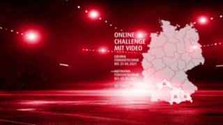 Online Challenges 2021 Deutschlandkarte vor Stadionhintergrund Süddeutschland