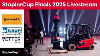 Livestream teaser image with forklift and sponsor logos