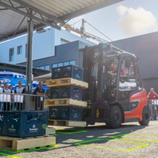 Course with stacked beverage crates at the StaplerCup Qualifier